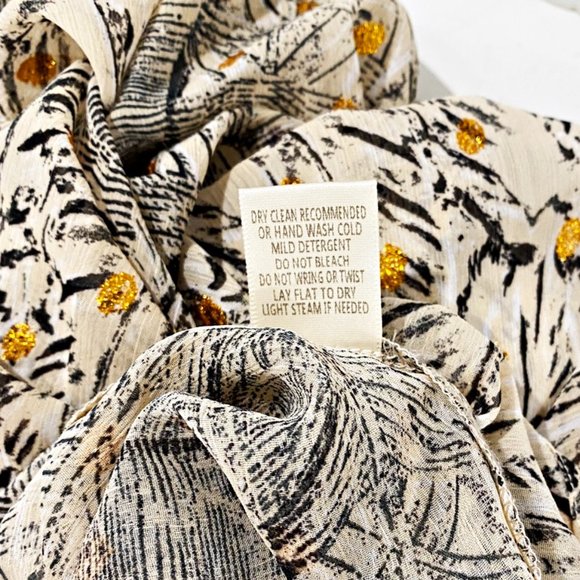 Lovestitch Womens Off Shoulder Blouse Multi Sparkle Print Long Sleeve Hi Low S/M - Picture 8 of 9